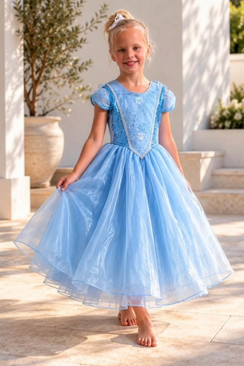 Vestido Mágico Lumina na cor Azul Céu Estrelado
